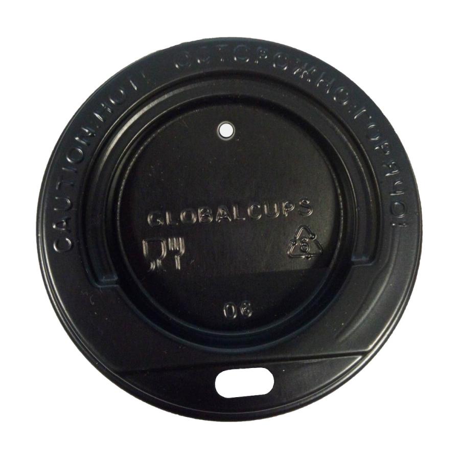 Крышка Global для горячих напитков с отрывным питейником черная 80 мм.
