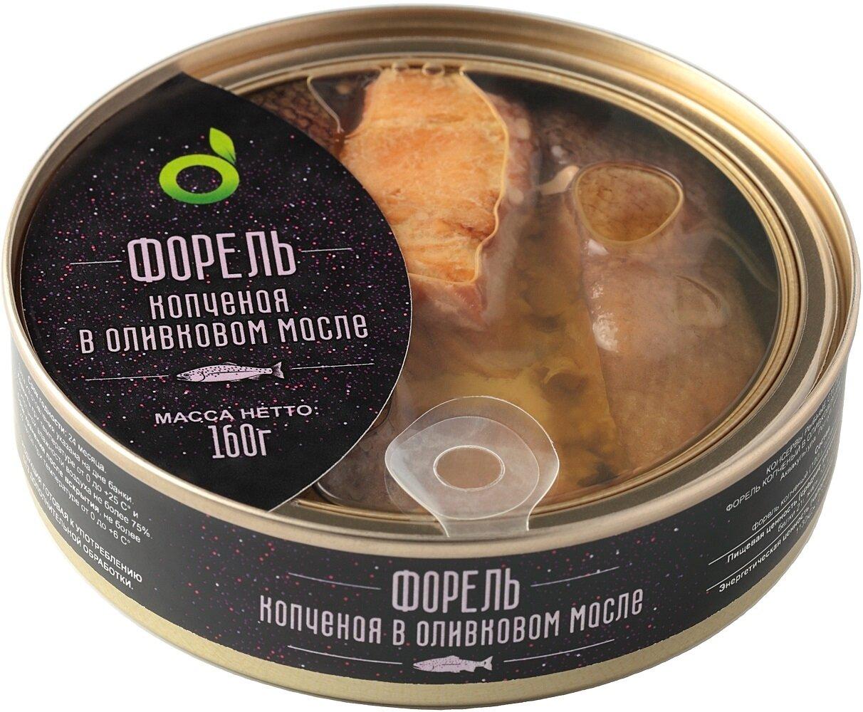 Форель Ecofood копченая в оливковом масле 160 гр., ж/б