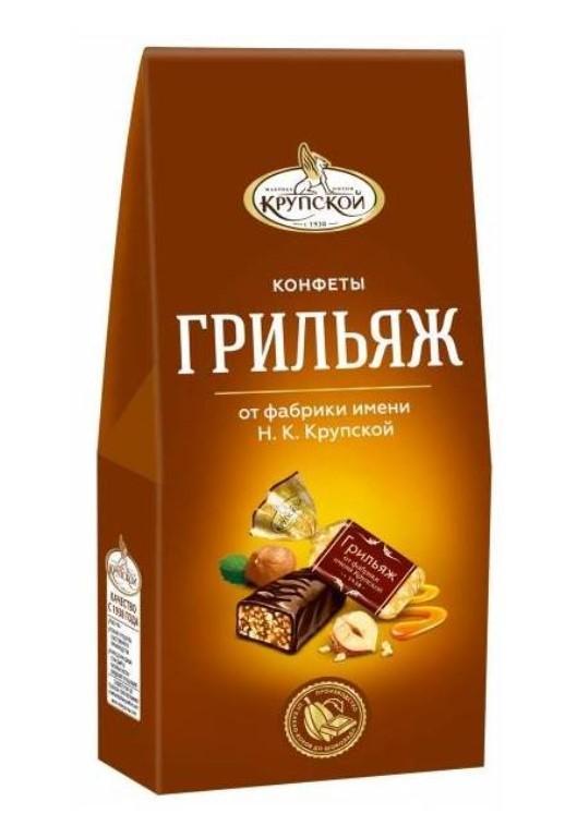 Конфеты Фабрика имени Крупской Грильяж 146 гр., флоу-пак