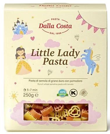 Макаронные изделия Dalla Costa Little Lady Pasta Маленькая леди фигурные без добавления яиц с томатами 250 гр., картон