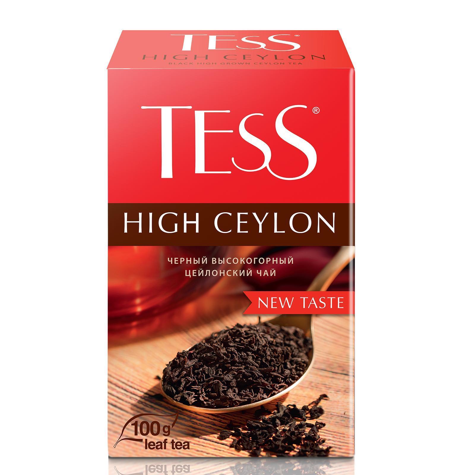 Чай черный Tess High Ceylon листовой 100 гр., картон