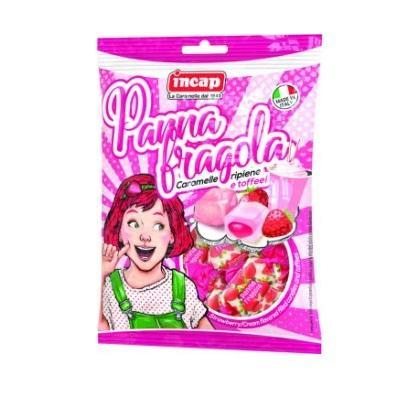 Конфеты Incap PopArt Panna Fragola Morbidelli Клубничный крем ассорти без глютена 125 гр., флоу-пак