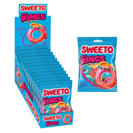 Мармелад Sweeto Sour Rings кислые колечки 80 гр., флоу-пак