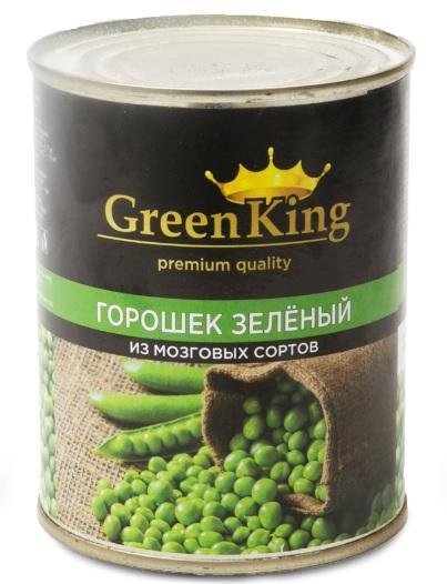 Горошек зеленый Green King высший сорт 360 гр., ж/б