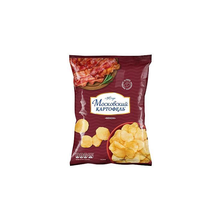 Чипсы Московский картофель со вкусом бекона 120 гр., флоу-пак