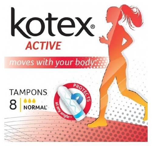 Тампоны 8 шт. Kotex Актив нормал 26 гр., Картонная коробка