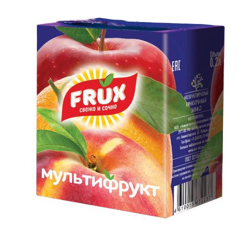 Напиток сокосодержащий FRUX мультифрукт 200 мл., тетра-пак