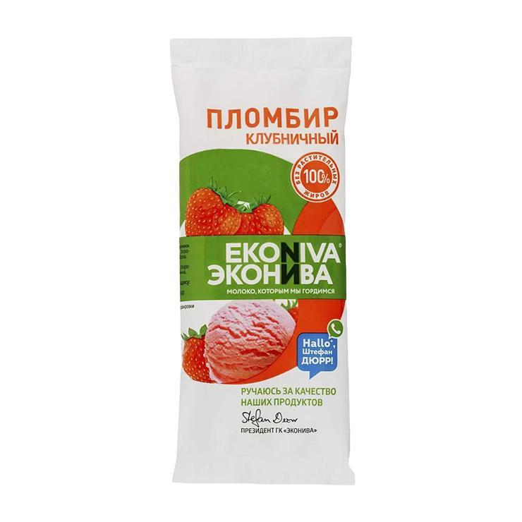 Мороженое эскимо ЭкоНива клубничное 70 гр., флоу-пак