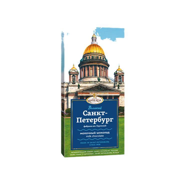Шоколад КФ им. Крупской Великий Санкт-Петербург молочный порционный 88 гр., картон
