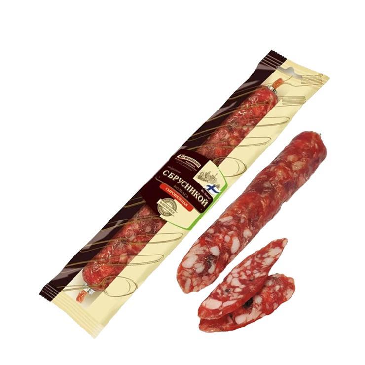 Колбаса Егорьевская КГФ сыровяленая с брусникой в/с 100 гр., флоу-пак