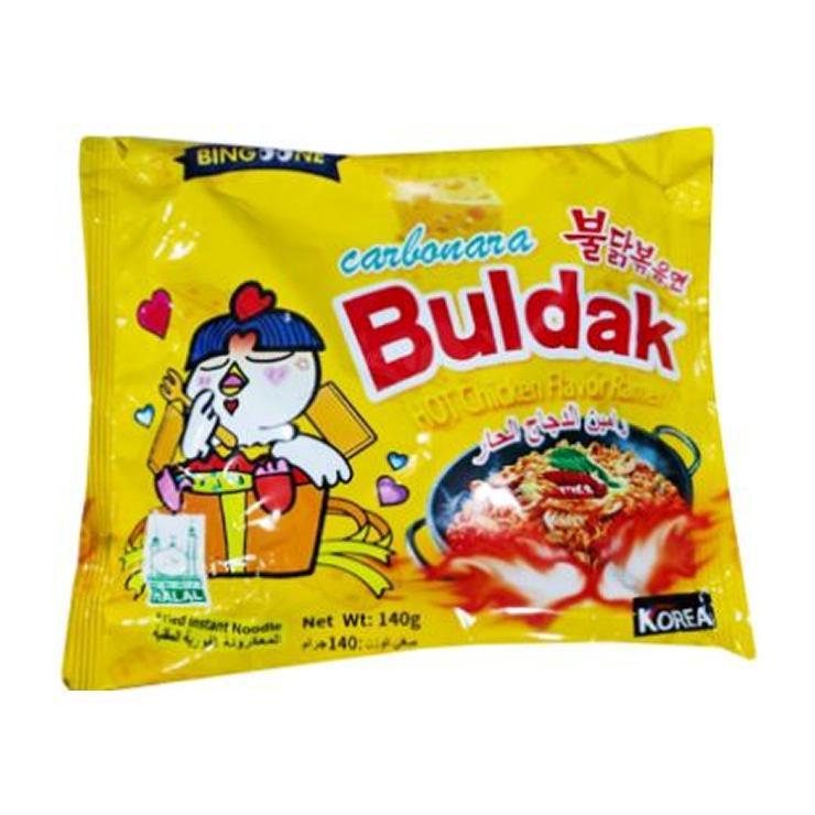 Лапша быстрого приготовления Bingoone Buldak Ramen курица в соусе карбонара 140 гр., флоу-пак