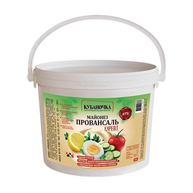 Майонез Кубаночка провансаль 67% 9,4 кг., ведро