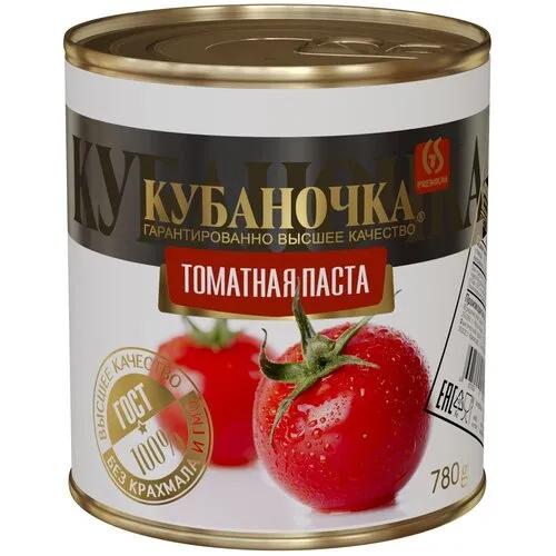 Томатная паста Кубаночка 25%, 780 гр., ж/б