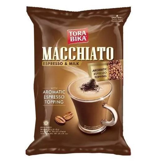 Кофе растворимый Tora bika Macchiato 3 в 1 с кофейной крошкой 20 шт по 25 гр., флоу-пак