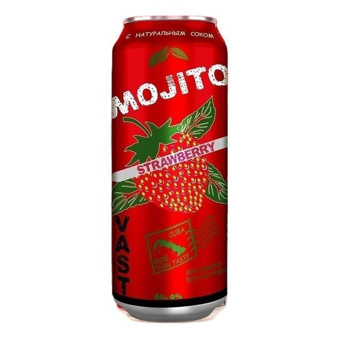 Напиток газированный Vast Mojito Strawberry Мохито Клубничный 450 мл., ж/б