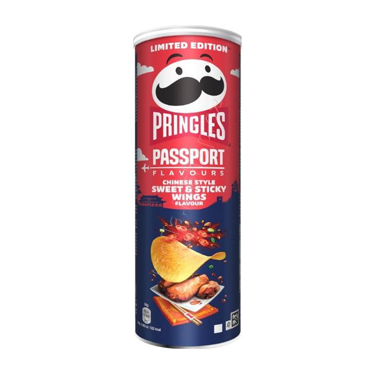 Чипсы Pringles по китайски хрустящие куриные крылышки в остро сладком соусе 165 гр., туба