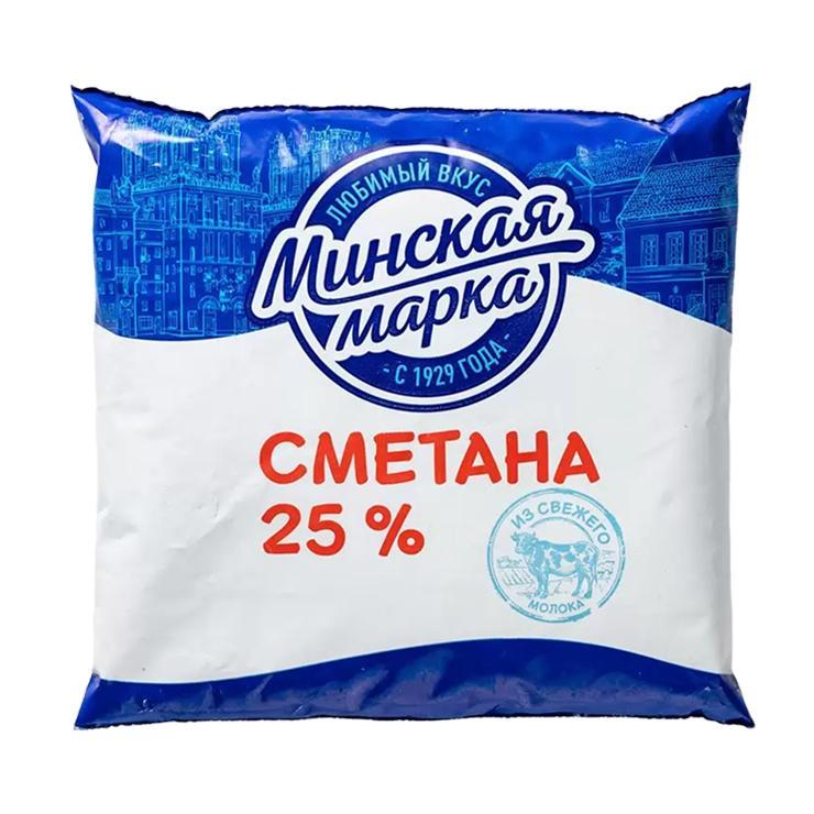 Сметана Минская марка 25%, 400 гр., фин-пак