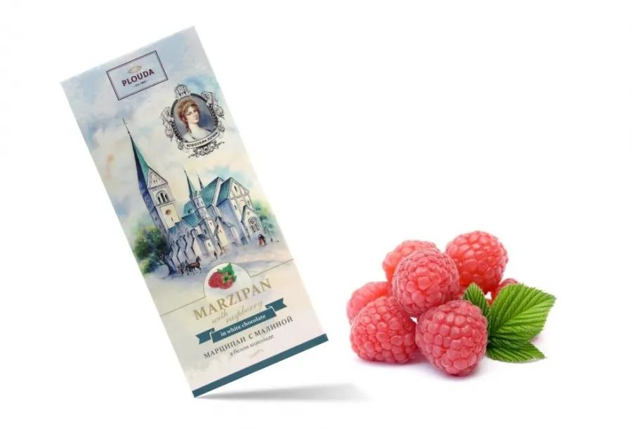 Конфеты Pomatti Марципан с малиной в белом шоколаде 85 гр., картон