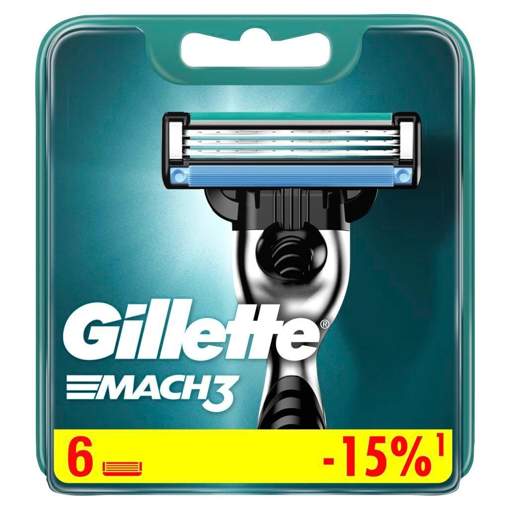 Сменные кассеты для бритвы Gillette Mach 3 6 шт., блистер