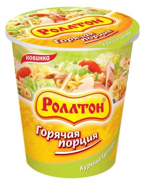 Лапша Роллтон -суп быстрого приготовления Курица Цезарь, 70 гр, ПЭТ