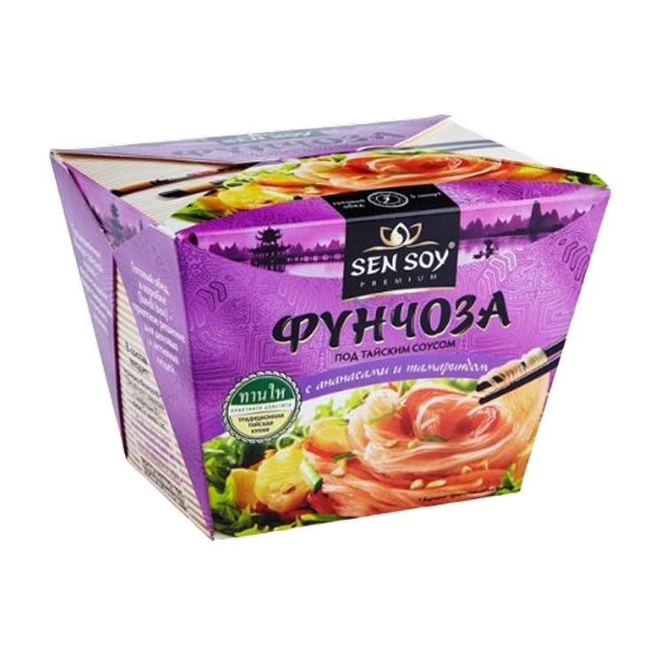 Фунчоза Sen Soy под тайским соусом с ананасами и тамариндом 125 гр., картон
