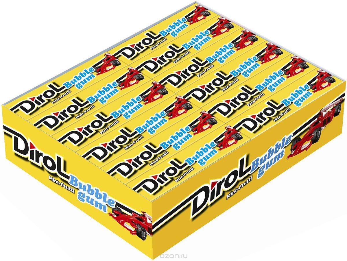Резинка жевательная Dirol Bubble gum мята и фрукты 13,6 гр., обертка