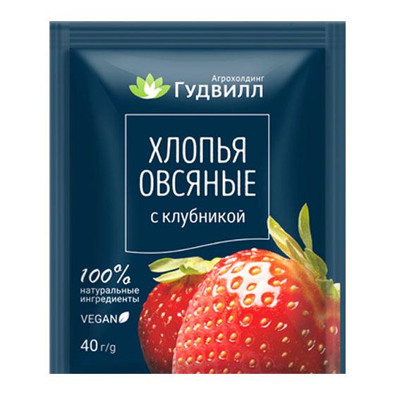 Хлопья овсяные клубника Гудвилл, 40 гр., сашет