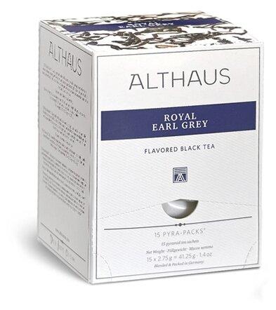 Чай Althaus Королевский Эрл Грей 15 пирамидок 41,25 гр., картон