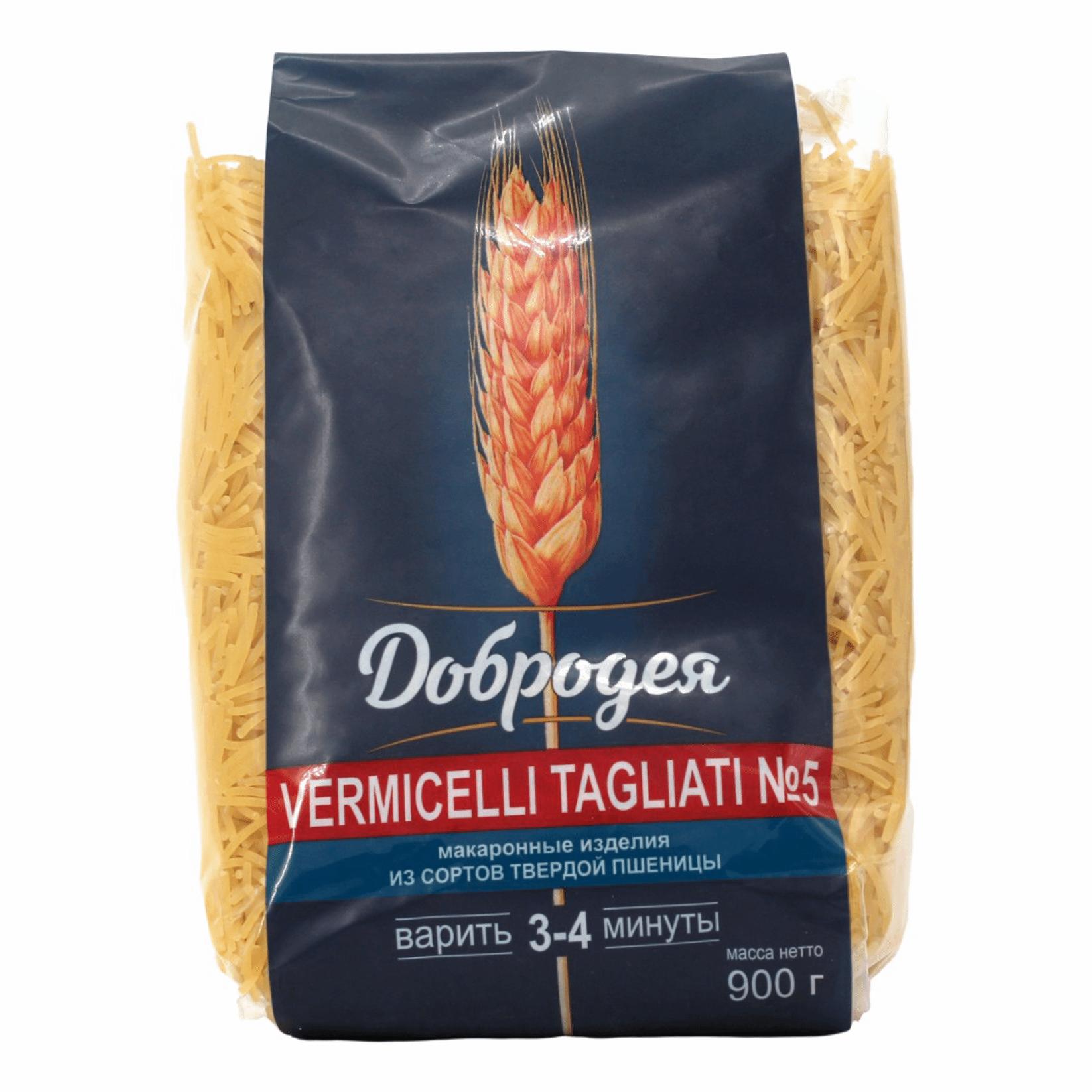 Макаронные изделия Добродея VERMICELLI TAGLIATI №5 Вермишель №5 900 гр., флоу-пак