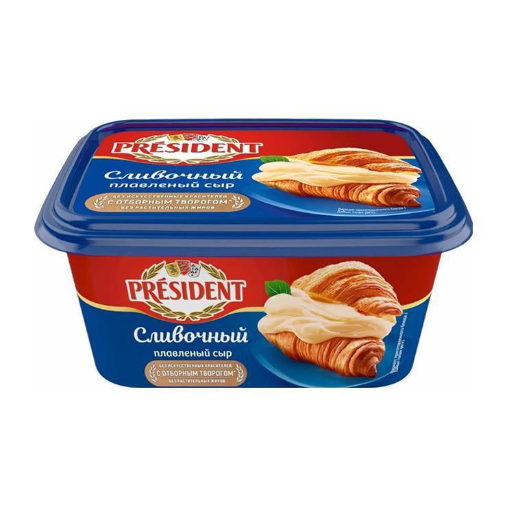 Сыр плавленый President сливочный 45% 400 гр., ванна