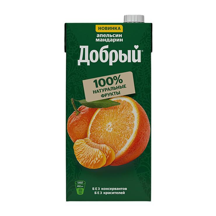 Сок Добрый апельсин мандарин 2 л., тетра-пак