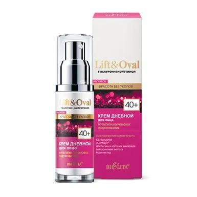 Крем дневной для лица Bielita lift&oval мультигиалуроновое подтягивание 40+ гиалурон и биоретинол, 50 мл., картон