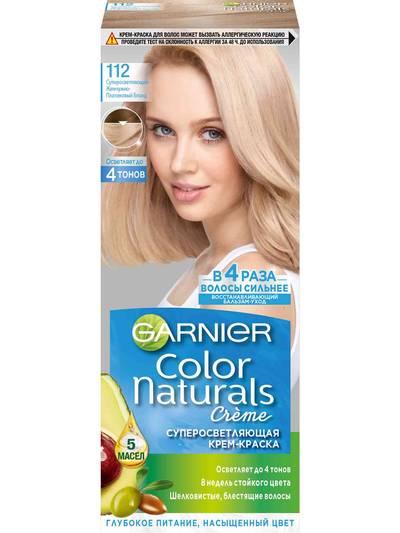 Краска Garnier Color Naturals для волос, 112 Суперосветляющий пепельный блонд, 110 мл., картон