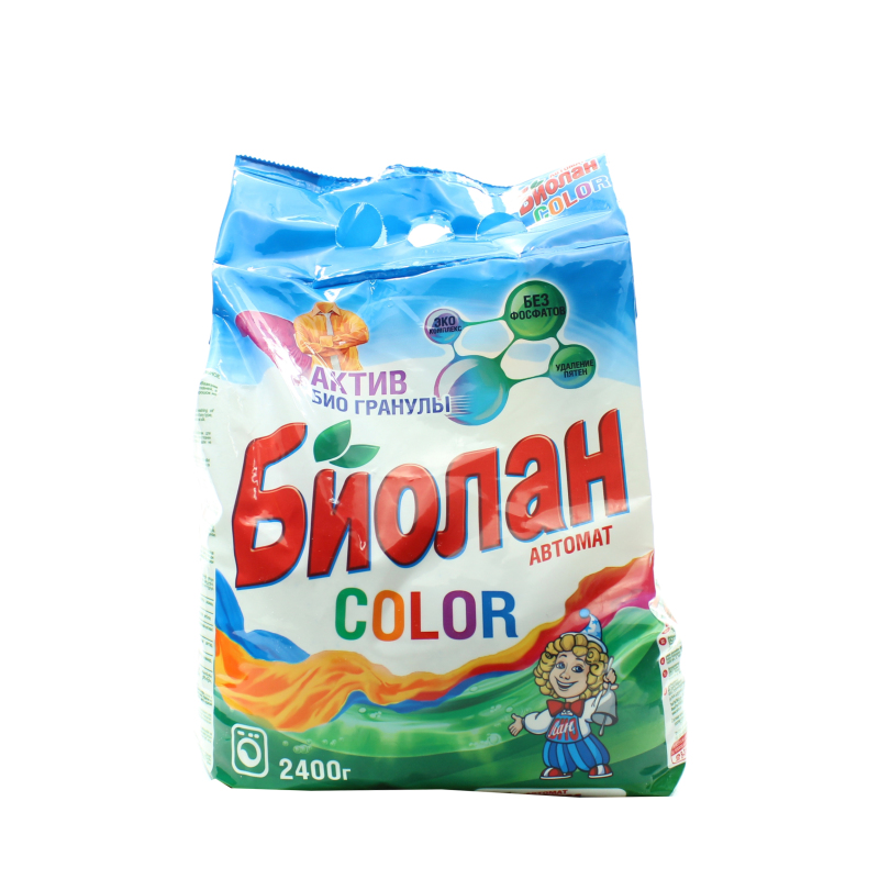 Стиральный порошок Биолан Color автомат для цветного белья 2.4 кг., пакет