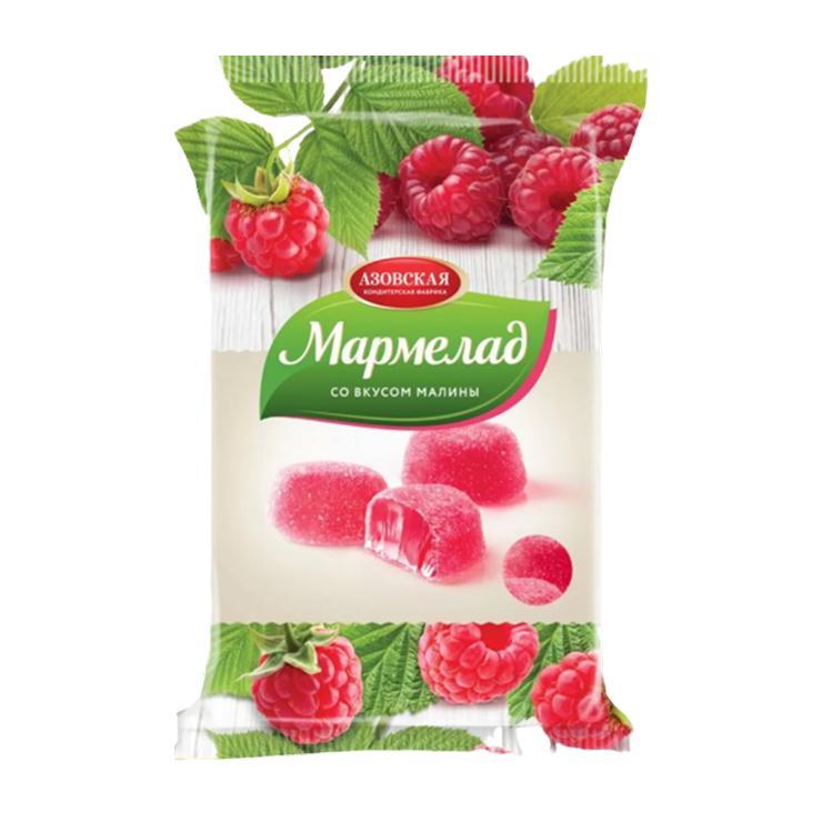 Мармелад Азовская КФ малина 300 гр., флоу-пак