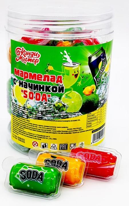 Мармелад жевательный Soda с начинкой 10 гр., пластик