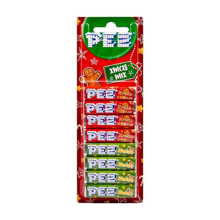 Конфеты PEZ Xmas Mix мандарин и рождественское печенье 68 гр., блистер