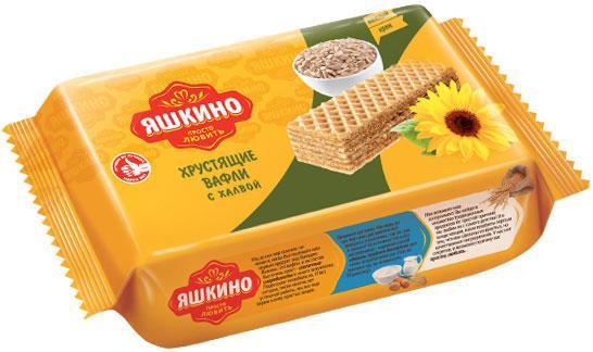 Вафли KDV Яшкино С халвой. 300 гр., флоу-пак