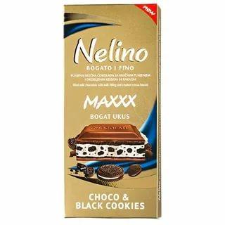 Шоколад Nelino Maxx Choco & Black Cookies 250 гр., картон