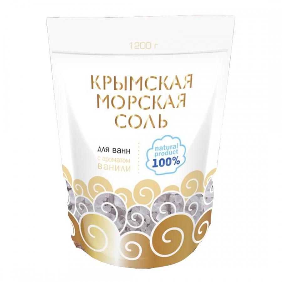 Соль морская для ванн ваниль Крымская 1,2 кг., дой-пак