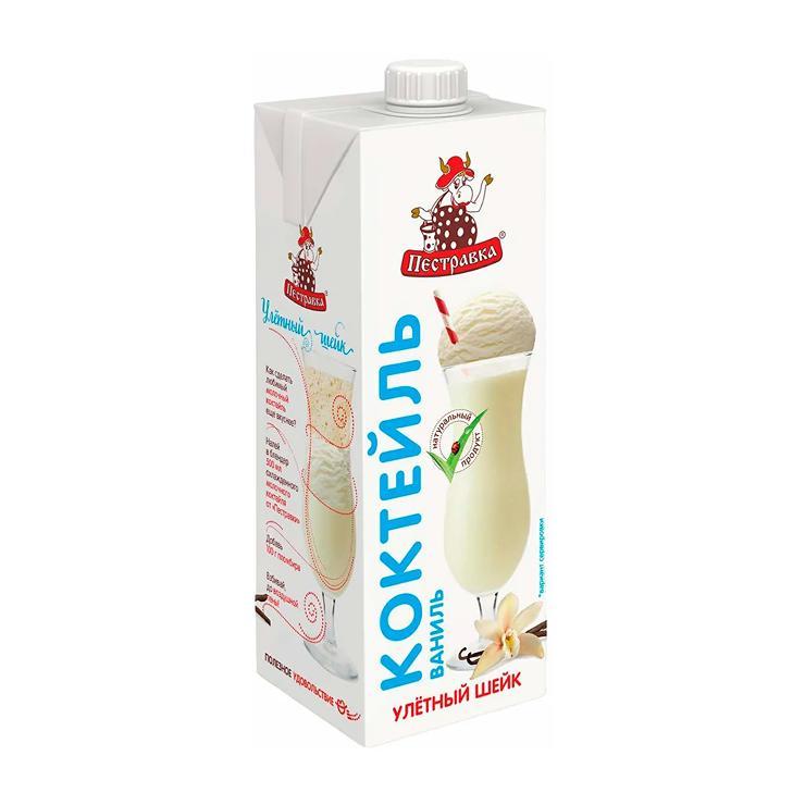 Коктейль молочный Пестравка 2% ваниль 1 л., тетра-пак