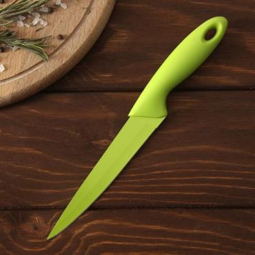 Нож кухонный Доляна Яркий луч 13 см. с антиналипающим покрытием микс
