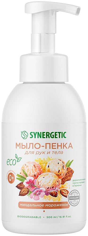 Мыло-пенка Synergetic Миндальное мороженое для рук и тела 500 мл., флакон с дозатором