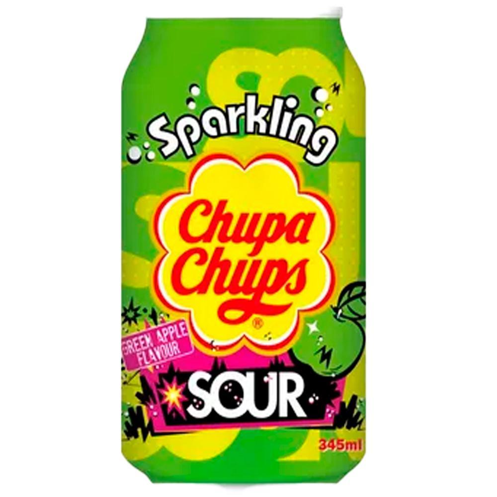 Напиток газированный Chupa Chups кислое зеленое яблоко 345 мл., ж/б
