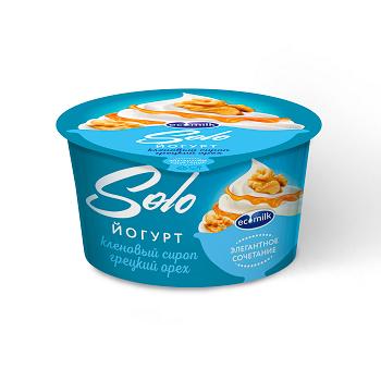 Йогурт Ecomilk Solo с кленовым сиропом и грецким орехом 4.2% 130 гр., ПЭТ