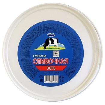 Сметана Экомилк сливочная 30%, 5 кг., ведро