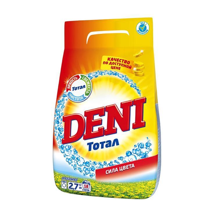 Стиральный порошок DENI Тотал для цветного 2,7 кг., флоу-пак