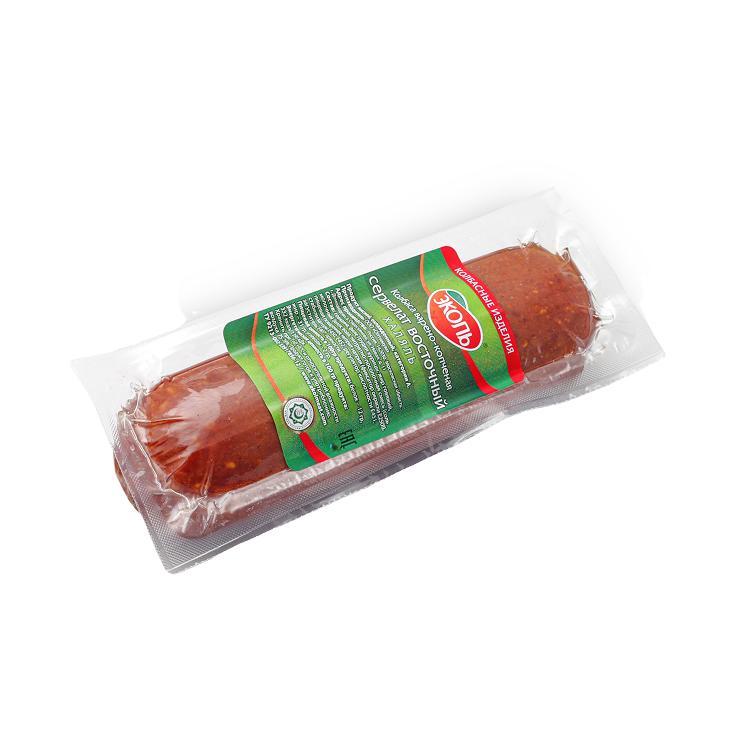 Колбаса Эколь Сервелат восточный варено-копченый Халяль 350 гр., вакуум