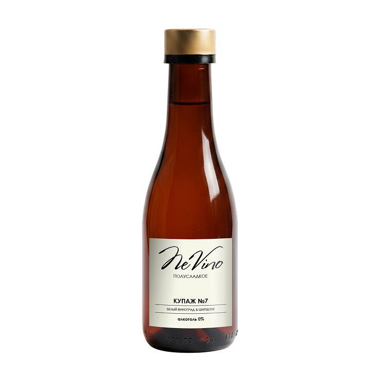 Вино NeVino безалкогольное купаж №7 белый виноград шардоне 200 мл., стекло
