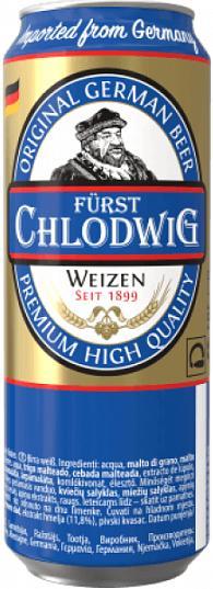 Пиво Furst Chlodwig Weizen 5,2% 500 мл., ж/б